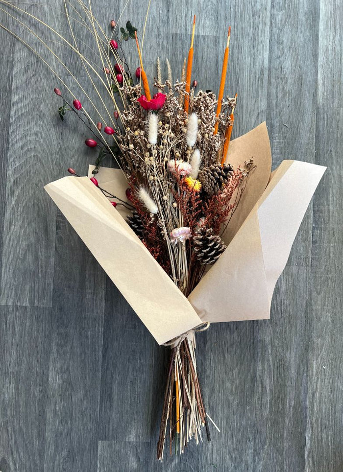 Dried Flower Gift Wrap Bouquet