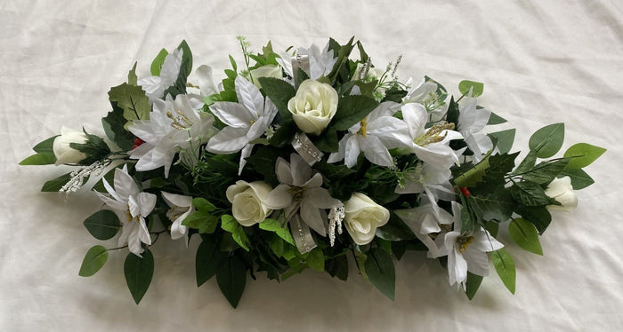 A White Christmas Coffin Spray Tribute Memorial