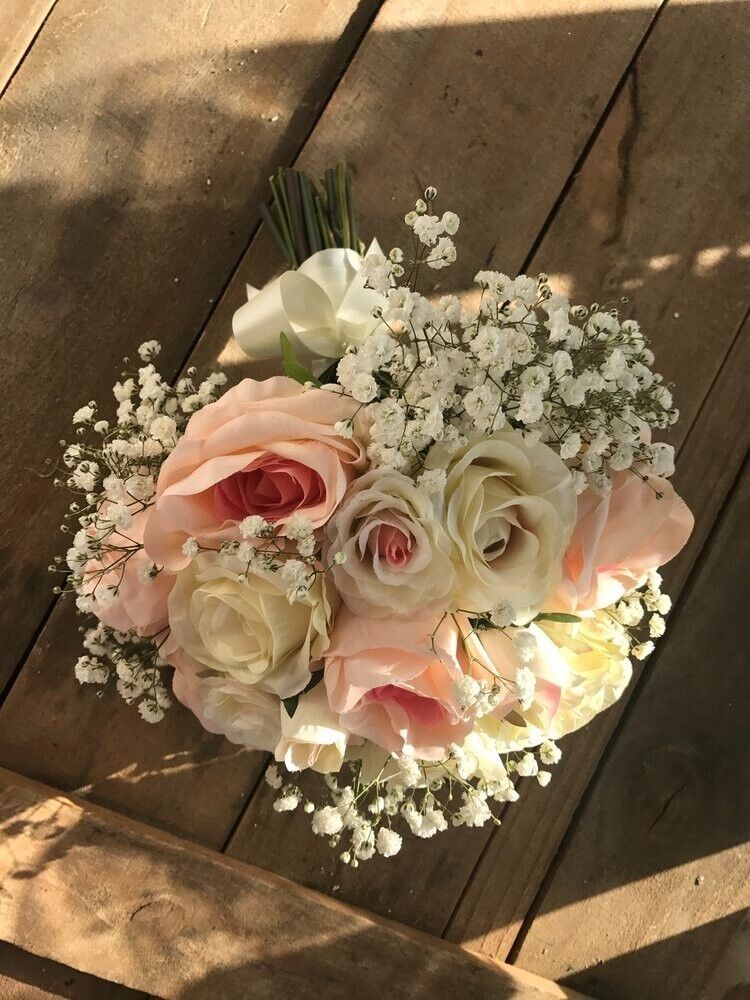 Rachel Round Hand Tie Silk Bridal Bouquet