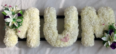 Artificial Silk Funeral Flower Wreath Ring Memorial Tribute Mum Nan Personalised 