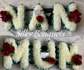 Brother Artificial Silk Funeral Flower Wreath 7 Letter Floral Tribute Memorial 