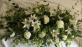 4200 Coffin Spray Funeral Tribute All White Roses Lillies 3
