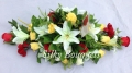 Coffin Spray Funeral Tribute White Red Yellow 2