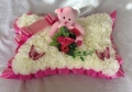 Teddy Bear Pillow Funeral Tribute Cerise Pink 2