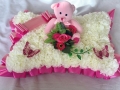 Teddy Bear Pillow Funeral Tribute Cerise Pink 5