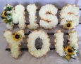 Miss You Silk Funeral Flower Letter Tribute