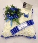 Cushion Silk Funeral Flower Blue