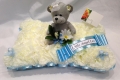 Pillow Teddy Bear Silk Funeral Flower Blue