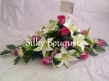 Coffin Spray Funeral Tribute Pink Roses White Lillies