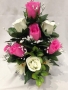 All Round Grave Pot Pink Ivory Rose