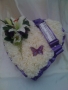 Heart Funeral Tribute Purple Cream Lily