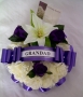 Wreath Funeral Tribute Purple Ring Cream