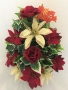 Red Velvet Flat Back Grave Pot Christmas Gold 3