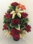 Red Velvet Flat Back Grave Pot Christmas