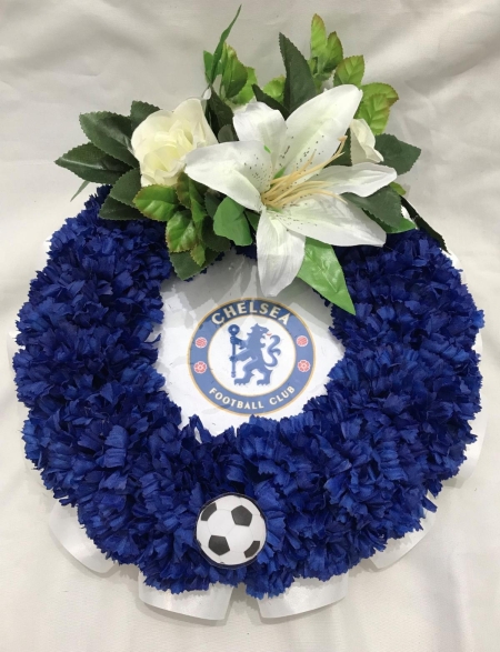 5000 Chelsea Football Posy Pad Funeral Wreath