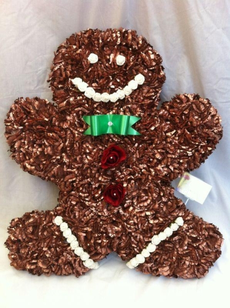 Gingerbread Man Funeral Tribute Green Bow