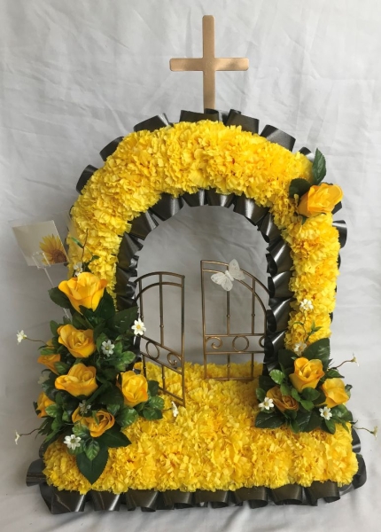 Irish Funeral Flowers Gates of Heaven Silk Artificial Wreath