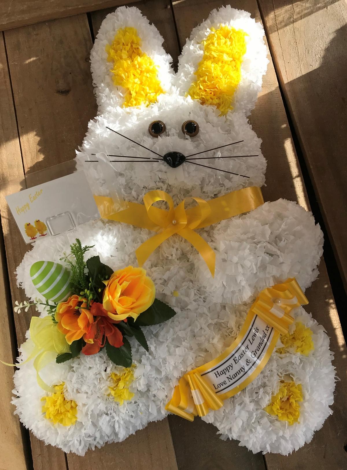 Bunny Rabbit Bespoke Funeral Tribute Yellow