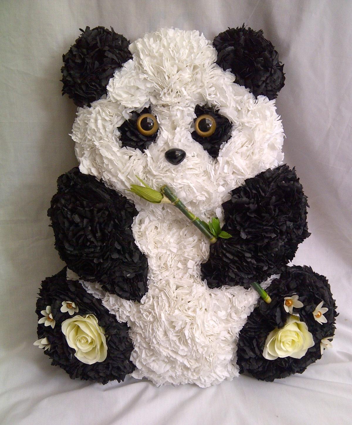 Panda Silk Funeral Flowers