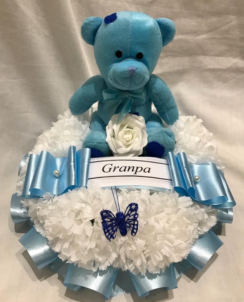 Blue Teddy Bear Wreath Ring 4