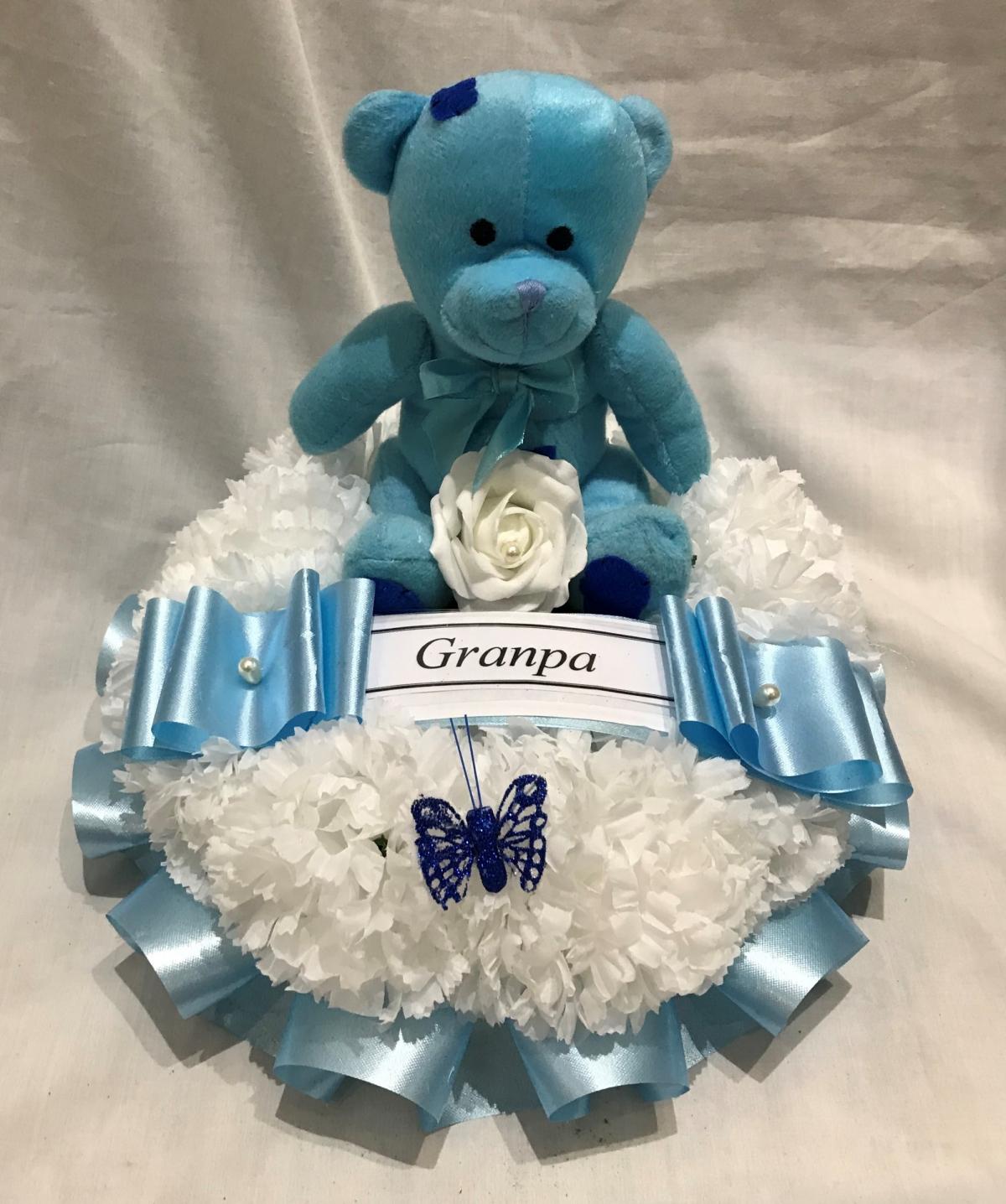 Blue Teddy Bear Wreath Ring