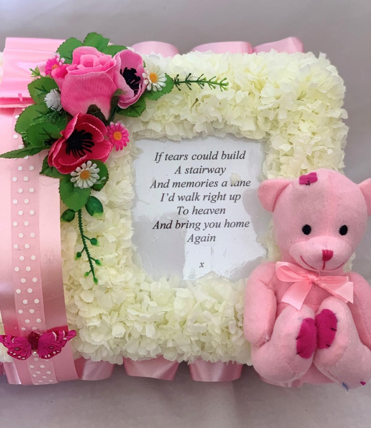 Bible Teddy Bear Pink Funeral Tribute 2