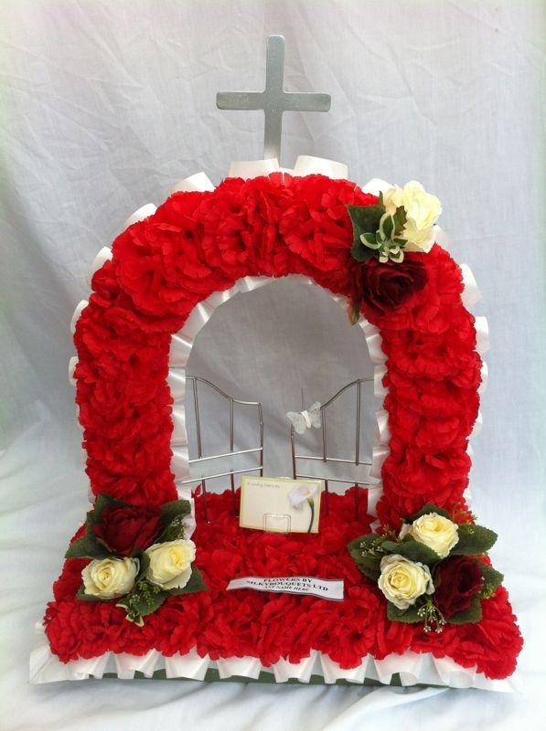 Gates Of Heaven Funeral Tribute Red White