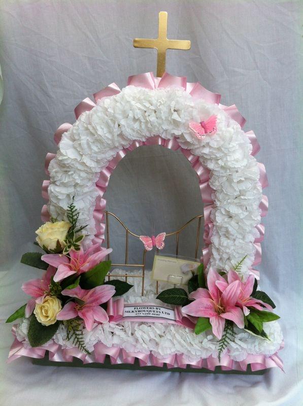 Gates Of Heaven Funeral Tribute White Pink Cluster