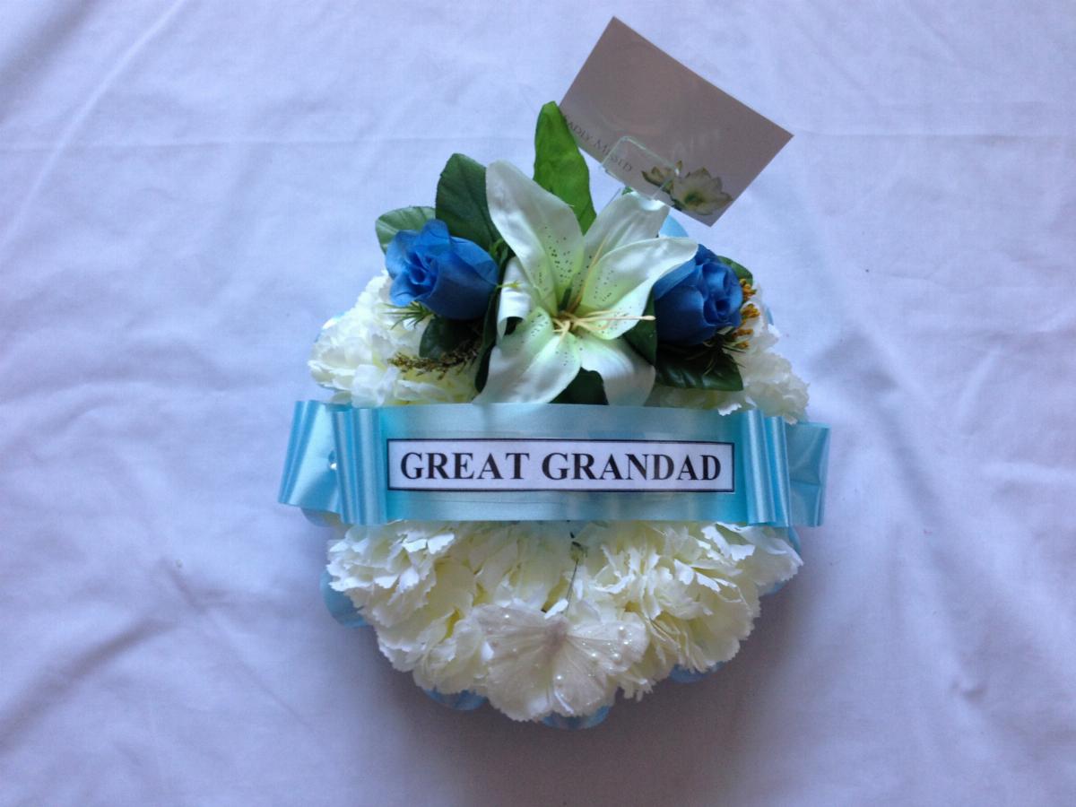 Wreath Funeral Tribute Baby Blue 2