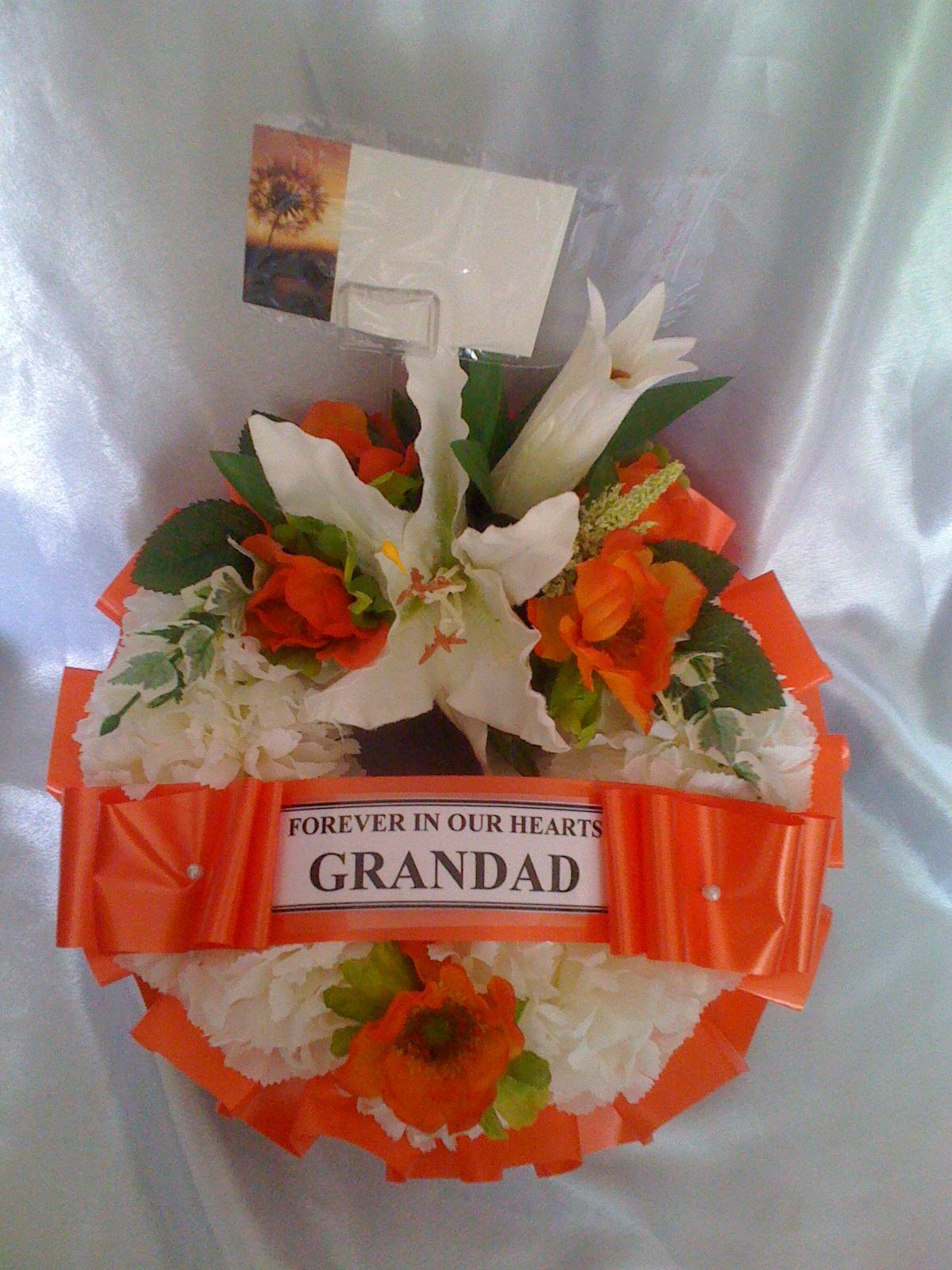 Wreath Funeral Tribute Orange Cream Lily