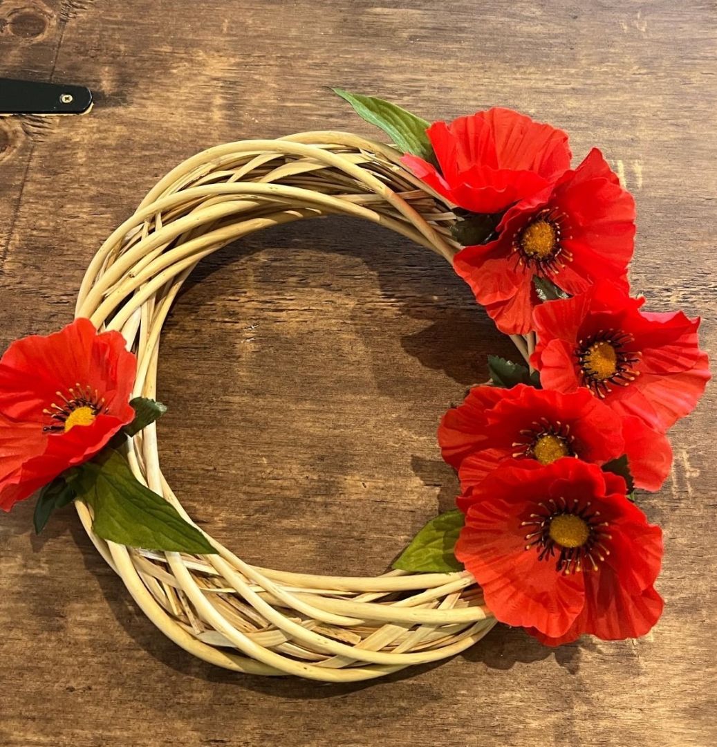 Remembrance Sunday Poppy Wicker Ring