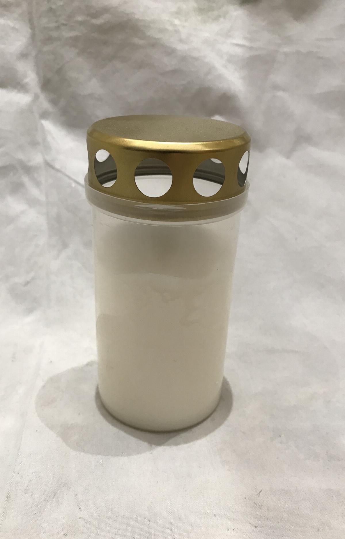 Grave Memorial Candle Gold Cream