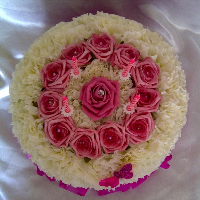 2800 Birthday Cake Flowers Tribute Pink Top