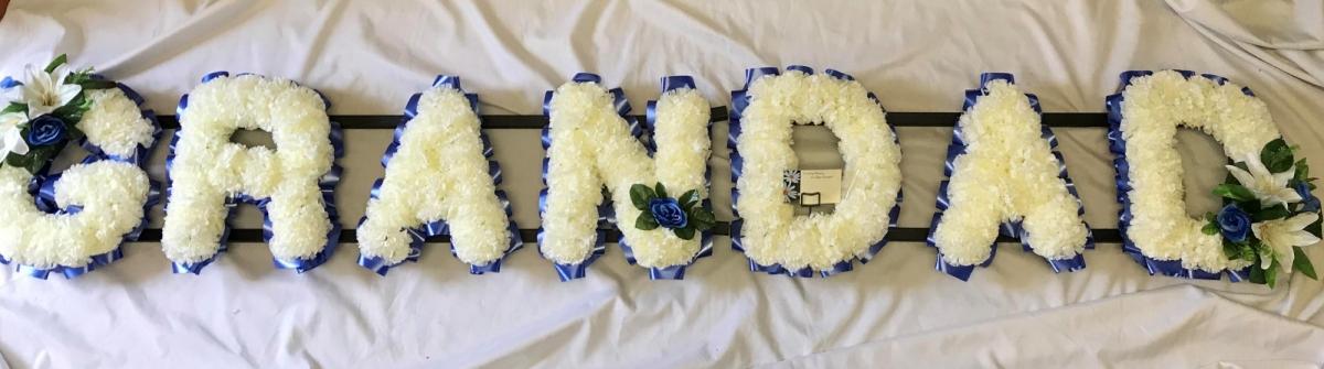 Grandad Silk Funeral Flower Tribute Royal Blue