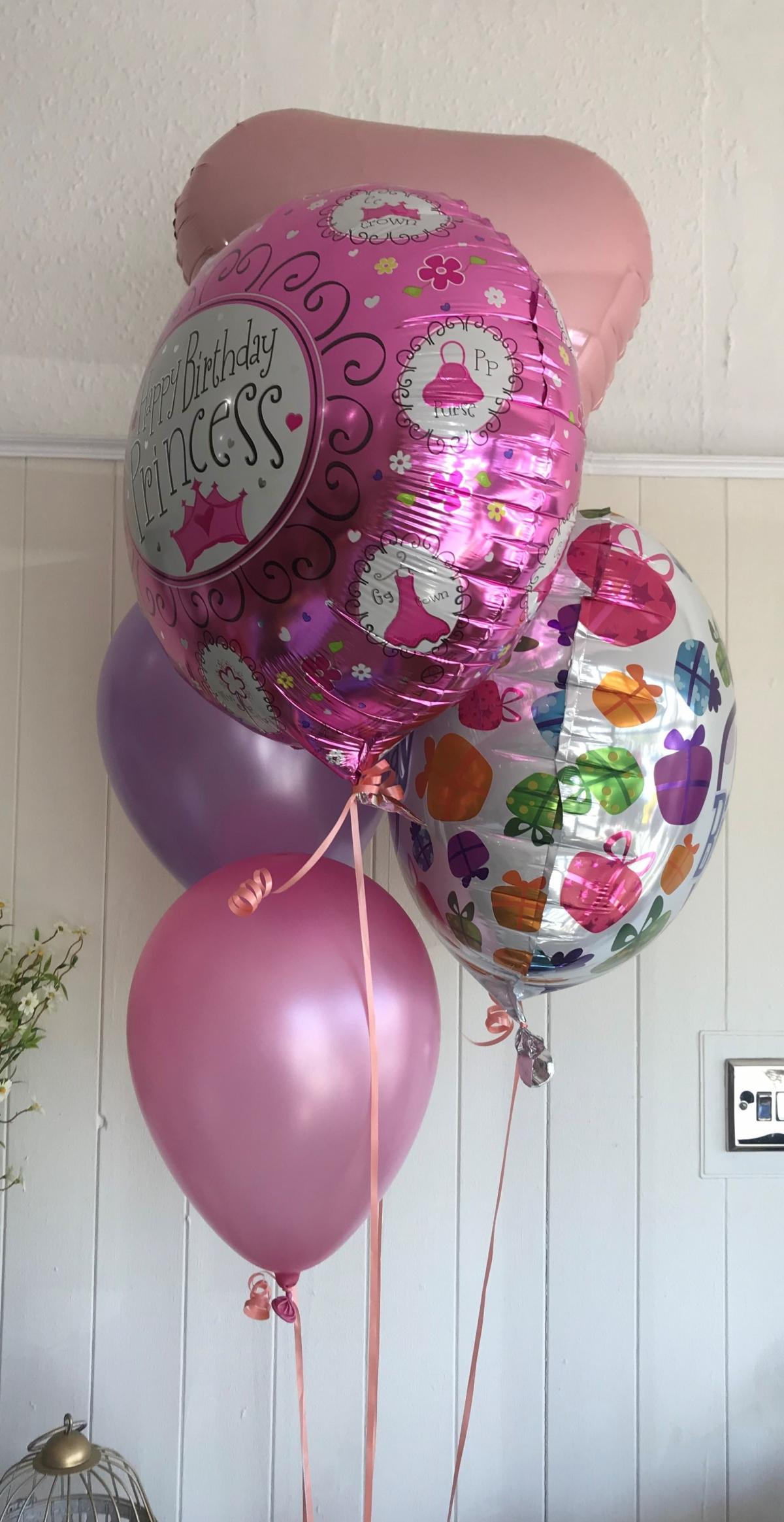 Balloon Cluster Birthday Pink Girl